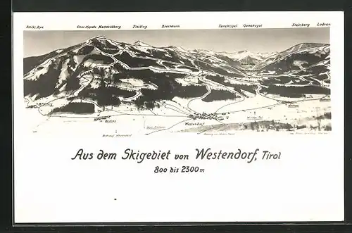 AK Westendorf, Berge und Umgebung aus der Vogelschau