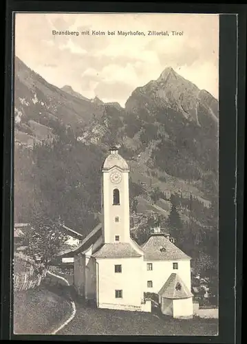 AK Brandberg / Zillertal, Kirche vor dem Berg