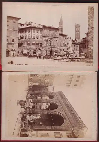 Fotoalbum 24 Fotografien Fotograf Guiseppe Pineider, Ansicht Florenz / Firenze, Loggia dell Orgagna, Pallazo Vecchio