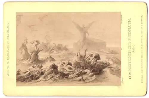 Fotografie Friedrich Bruckmann, München, Gemälde aus W. v. Kaulbachs Nachlass, Composition zur Sündfluth, Arche