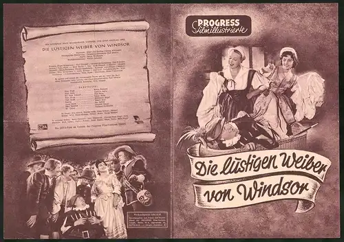 Filmprogramm PFI, Die lustigen Weiber von Windsor, Sonja Ziemann, Camilla Spira, Regie: Georg Wildhagen