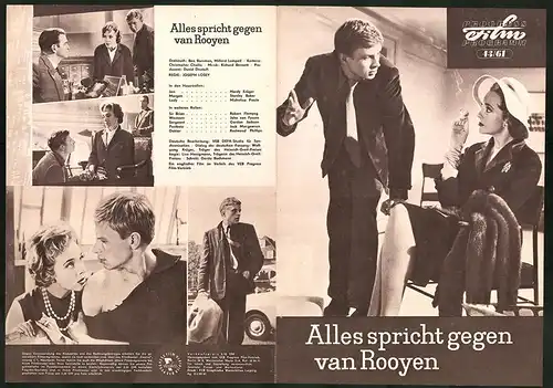 Filmprogramm PFP Nr. 43 /61, Alles spricht gegen van Rooyen, Hardy Krüger, Stanley Baker, Regie: Joseph Losey