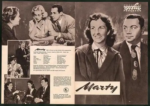 Filmprogramm PFP Nr. 100 /57, Marty, Betsy Blair, Ernest Borgnine, Regie: Delbert Mann