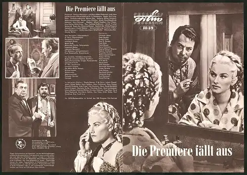 Filmprogramm PFP Nr. 18 /59, Die Premiere fällt aus, Christine Laszar, Peter Herden, Regie: Kurt Jung-Alsen