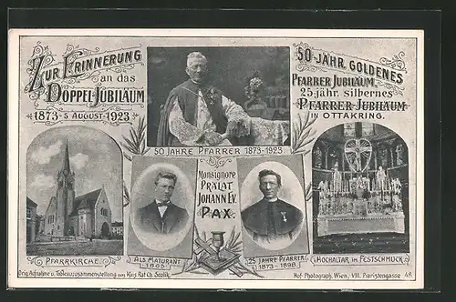 AK Wien-Ottakring, Pfarrerjubiläum 1923, Pfarrkirche, Hochaltar
