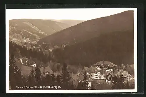 AK Kipsdorf i. Erzgebirge, Blick auf Bärenfels und Ort