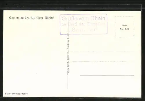 AK Rüdesheim, Anlegestelle Düsseldorfer Rheindampfschiffahrt