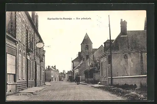 AK Egriselle-le-Bocage, Rue principale