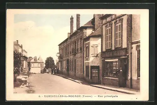 AK Egriselles-le-Bocage, Rue principale