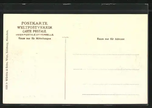 AK Goisern, Ortsansicht mit Bergen