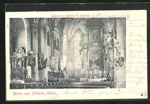 AK Altheim, Kirche St. Laurenz, Innenansicht