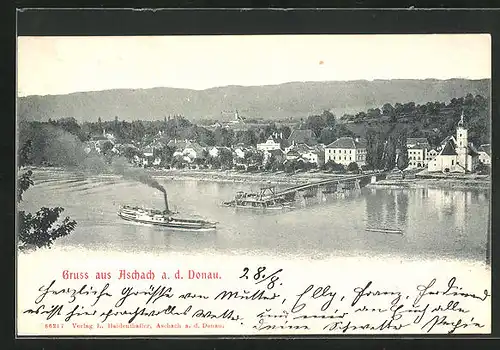 AK Aschbach, Dampfer auf der Donau