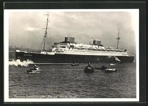 AK Turbinen-Schnelldampfer Europa Nordd. Lloyd - Passagierschiff