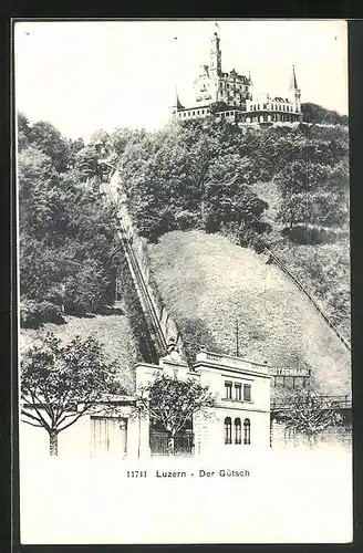 AK Luzern, Der Gütsch, Bergbahn