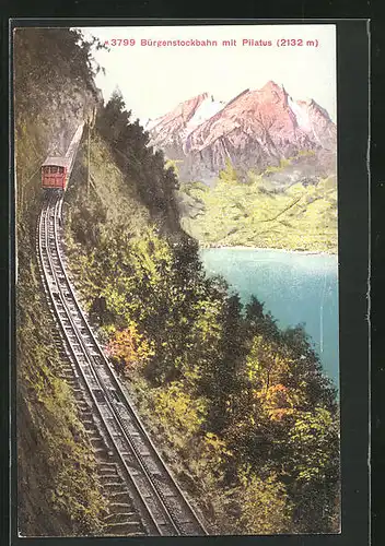 AK Bürgenstockbahn mit PIlatus