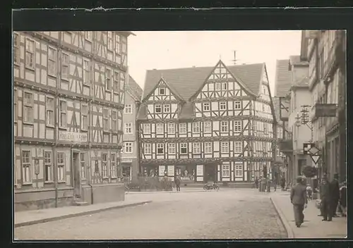 Foto-AK Melsungen, Gasthaus Adler am Markt 1950