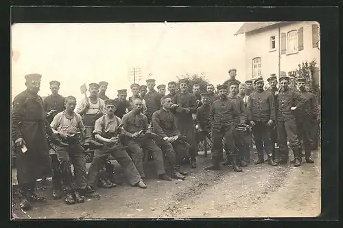 Foto-AK Aachen, Landsturm-Rekruten-Depot 1916, Kaserne