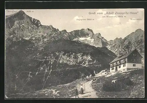 AK Kreuzeck, Gasthaus Adolf Zoeppritz-Haus, Berhütte