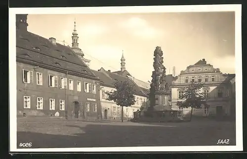 AK Saaz / Böhmen, Marktplatz