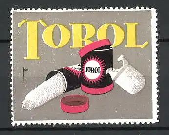 Reklamemarke Torpol Glühkörper, zwei unterschiedliche Glühstrümpfe mit Verpackungen