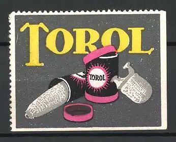 Reklamemarke Torpol Glühkörper, zwei unterschiedliche Glühstrümpfe mit Verpackungen