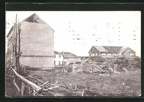 AK Chemnitz, Sturm-Katastrophe am 27. Mai 1916, Hochwasser, Zerstörte Häuser