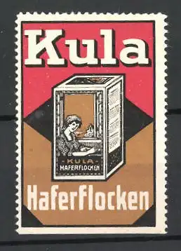 Reklamemarke Kula Haferflocken, Ansicht einer Schachtel