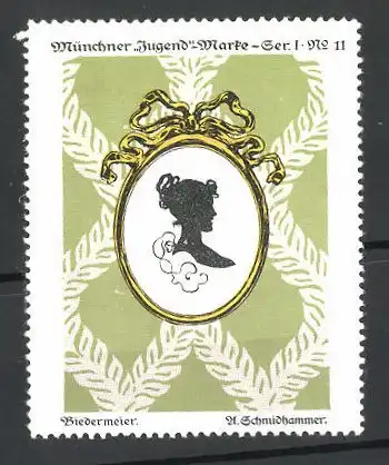 Reklamemarke Münchner Jugend-Marke Ser. 1, No. 11, Biedermeier
