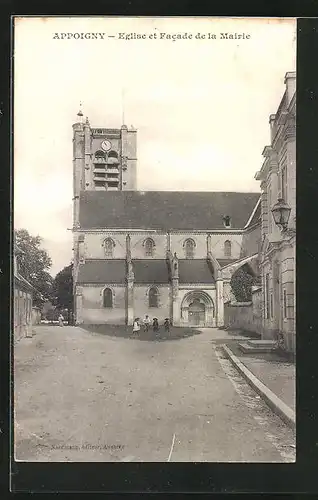 AK Appoigny, Eglise et Facade de la Mairie