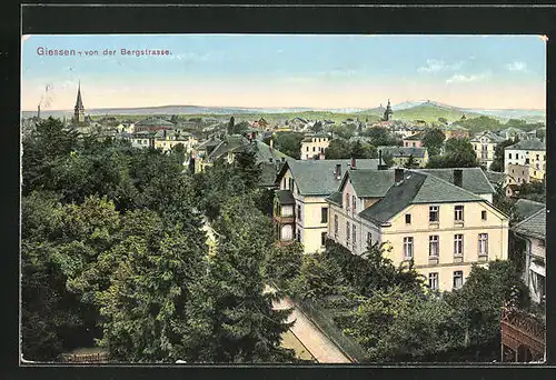 AK Giessen, Panoramablick von der Bergstrasse