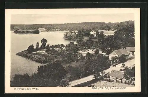 AK Binenwalde, Panoramablick auf den Kalksee