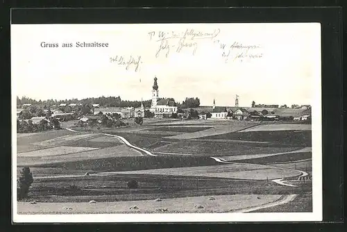 AK Schnaitsee, Panoramablick zum Ort