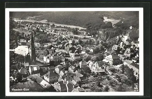 AK Gemünd / Eifel, Luftaufnahme des Ortes