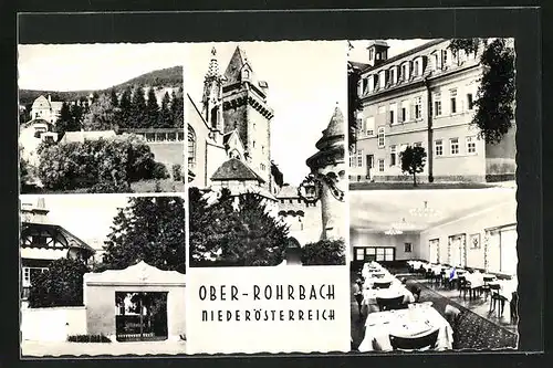 AK Ober-Rohrbach, Schloss, Speisesaal, Gebäude- und Teilansicht