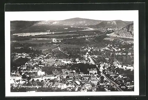 AK Bad Deutsch-Altenburg, Fliegeraufnahme des Ortes