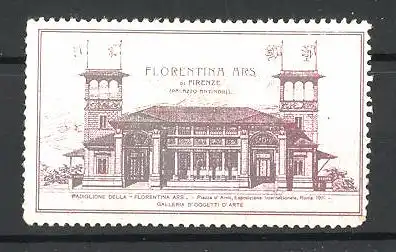 Reklamemarke Roma, Esposizione Internazionale 1911, Florentina Ars, Piazza d'Armi