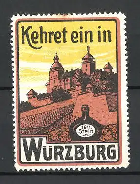 Reklamemarke Würzburg, Burgansicht