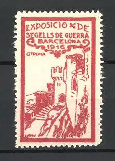 Künstler-Reklamemarke Tubau, Barcelona, Exposicio de Segells de Guerra 1916, Cistrona