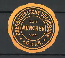 Präge-Reklamemarke Oberbayerische Volksbank, München