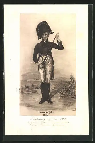 AK Porträt eines Pontonier-Offizier 1806 - aus den Stammtruppen des Garde Pionier Bataillons, Befreiungskriege