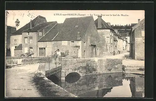 AK L`Isle-sur-Serein, Le Vieux Pont sur le bief du Moulin