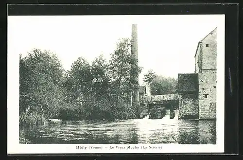 AK Hery, Le Vieux Moulin, am Ufer