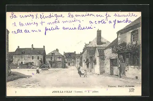 AK Joux-la-Ville, La Place, Kinder auf der Strasse