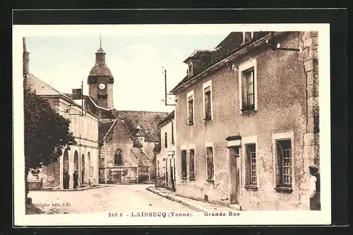 AK Lainsecq, Grande Rue, Blick zur Kirche