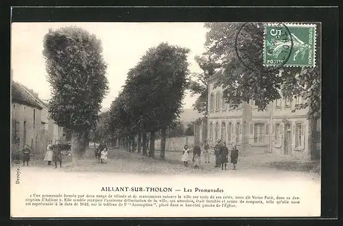 AK Aillant-sur-Tholon, Les Promenades, Kinder auf dem Platz