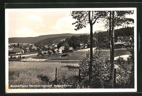 AK Herrndorf-Hetzdorf, Panorama mit Bergschlösschen