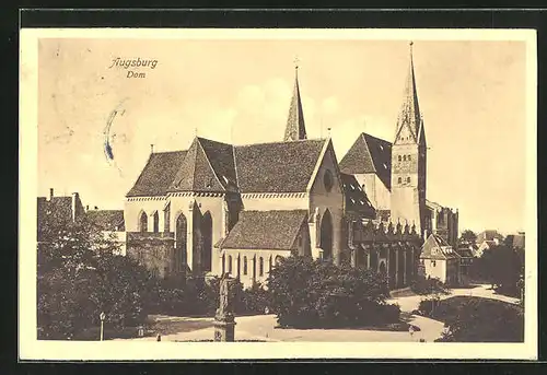 AK Augsburg, Denkmal und Anlagen am Dom