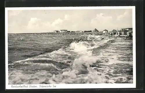 AK Nordseebad Büsum, Stürmische See am Strand