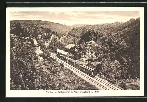 AK Klosterlausnitz i. Thür., Bahnpartie im Zeitzgrund