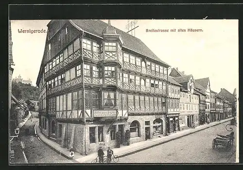 AK Wernigerode a. H., Breitestrasse mit alten Häusern